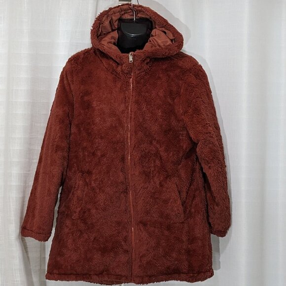 BEBE Women's Winter Coat Reversible Faux Fur Lined Anorak Parka Puffer Jacket - Picture 13 of 16